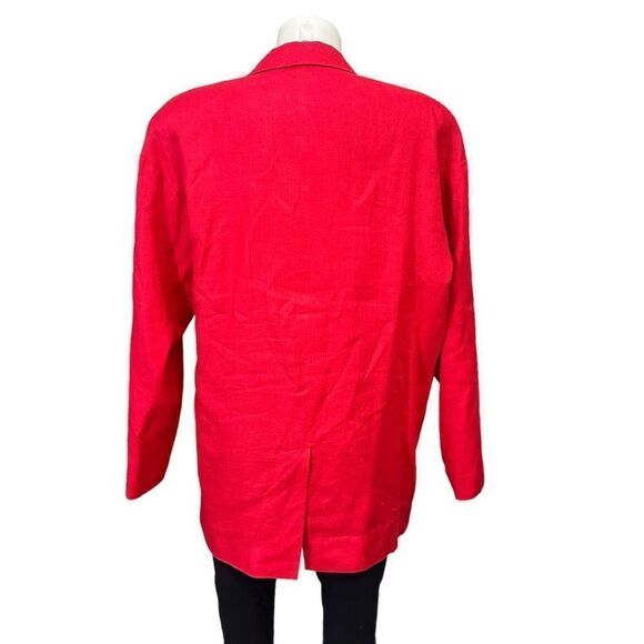 ADAM DOUGLASS Red Vintage Linen Blazer Patriotic My‎ Country Flag Embroidery XL - Picture 5 of 9